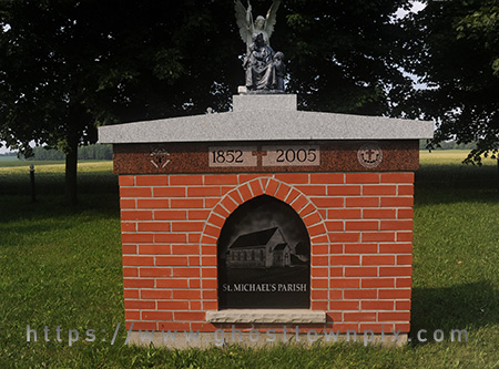 Photo of cemetery cairn