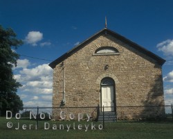 The former schoolhouse, now in use by the cemetery. Schoolhouse