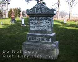 James Armstrong's tombstone. Tombstone