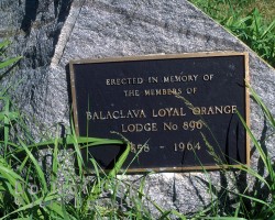 Commemorative plaque for the Orange Lodge., disbanded in 1964 Historical plaque