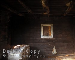 Interior view of the blacksmith shop. Blacksmith shop