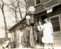 The gas station in the 1930s. Gas station