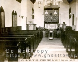 The interior of the St John the Divine Anglican Church, ca. 1920 Church