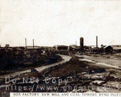 The mill, box factory and coal towers from around 1910 Mill