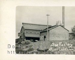 The box factory around 1915. It was later converted to a planing mill. Mill buildings