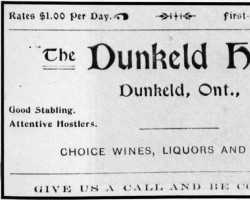 Advertising for the hotel. It was owned and operated by Frank Schuler from 1902-14. Advertising