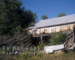 The collapsed old warehouse. The remains have since been removed. Ruin