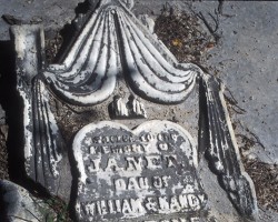 Early tombstone in Johnstone's Cemetery Tombstones