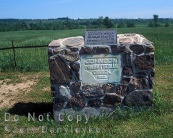 A cairn erected for the Johnson Presbyterian Church (later United) that closed in 1969 Cairn