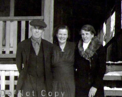 Thomas & Charlotte Vickers (the former store owners) in later years with daughter, Nellie Langford (the lady with the washing machine). circa 1946 Family photo