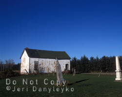 The former Methodist Church and later town hall. This building was demolished around 2005. The cemetery stones were relocated. Photo of church