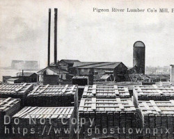 The Pigeon River Lumber Co. as headed by William Scott, ca. 1908 Photo of lumber yard