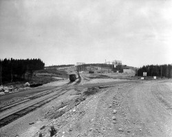 A section of the Moose Mountain Mine under construction, ca. 1957 Photo of construction